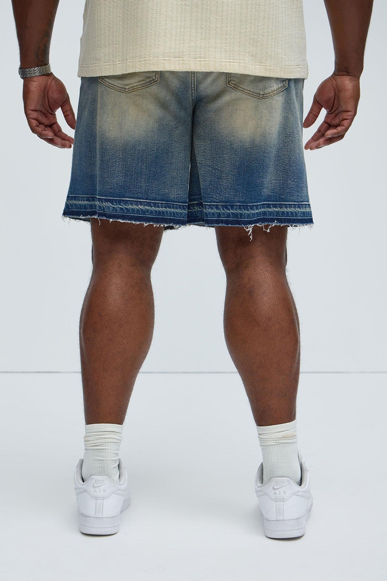 Washed Everyday Relaxed Denim Shorts - Medium Wash Product Image