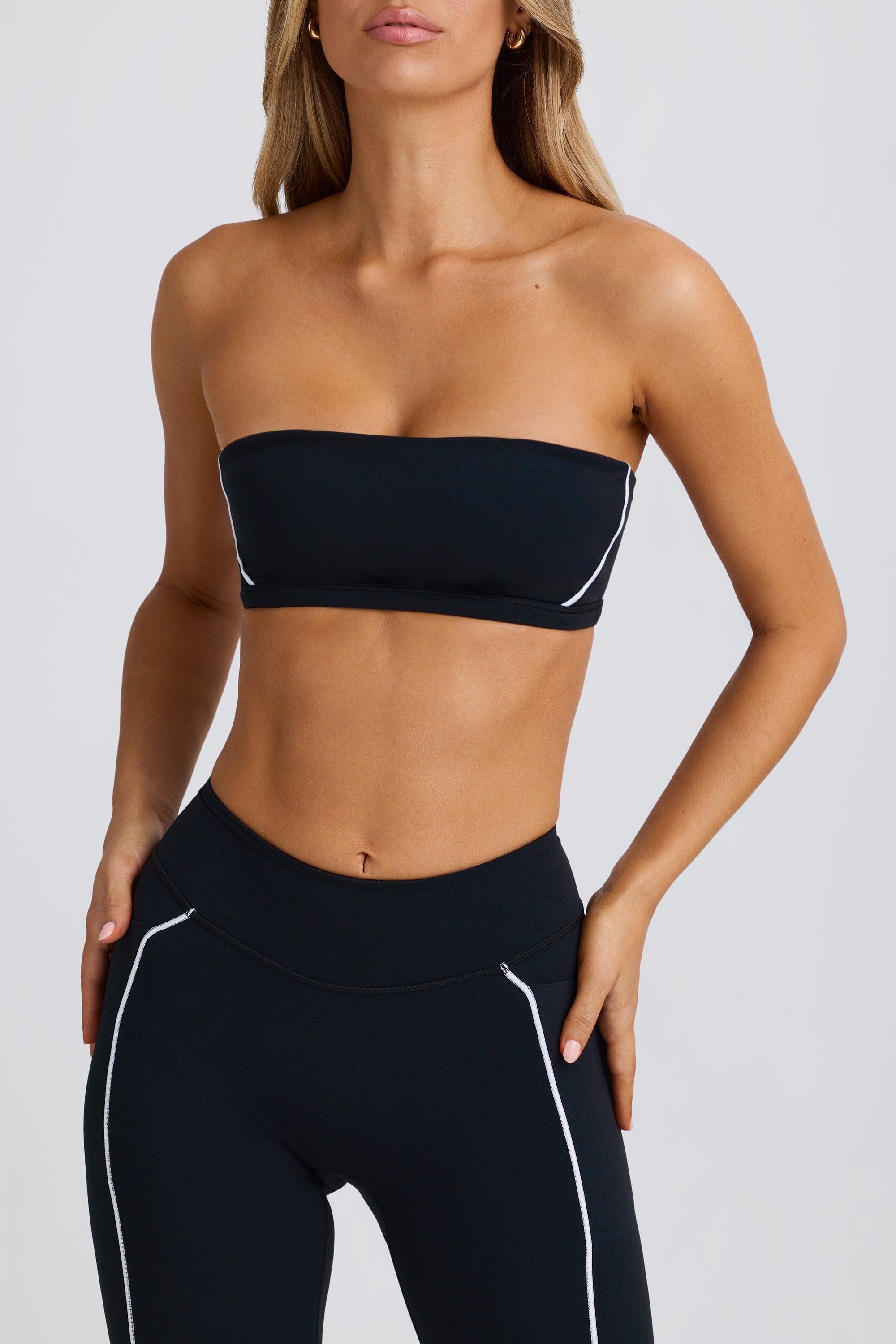 Soft Active Bandeau Sports Bra in Black Product Image