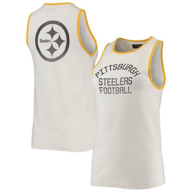 Womens Junk Food /Gold Pittsburgh Steelers Throwback Pop Binding Scoop Neck Tank Top Product Image