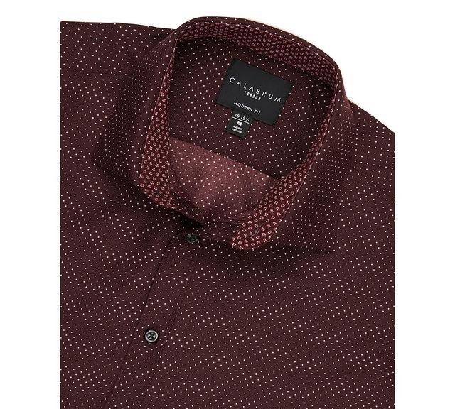 Mens Regular Fit Dot Print Wrinkle Free Performance Dress Shirt Product Image