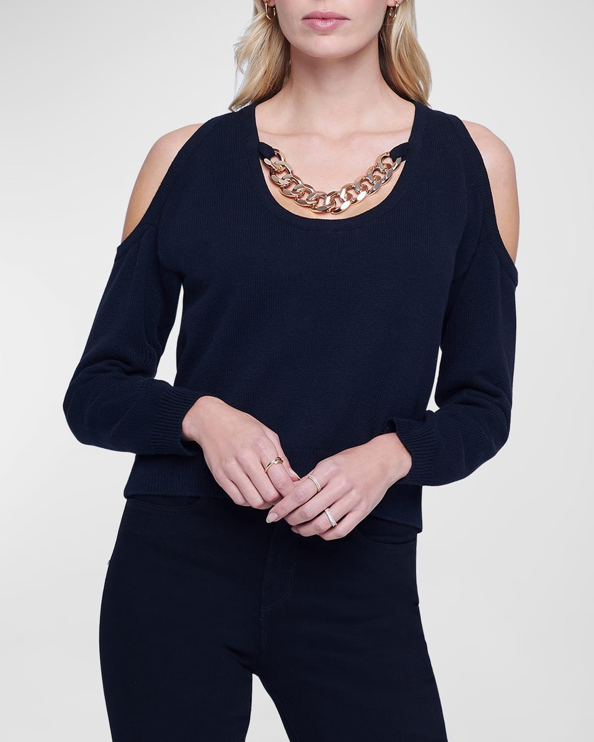 Womens Indy Chain-Embellished Cotton-Blend Sweater Product Image