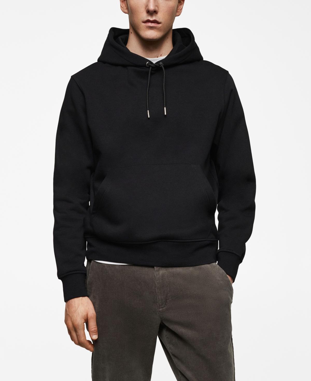 MANGO MAN - Cotton kangaroo-hooded sweatshirt blackMen Product Image