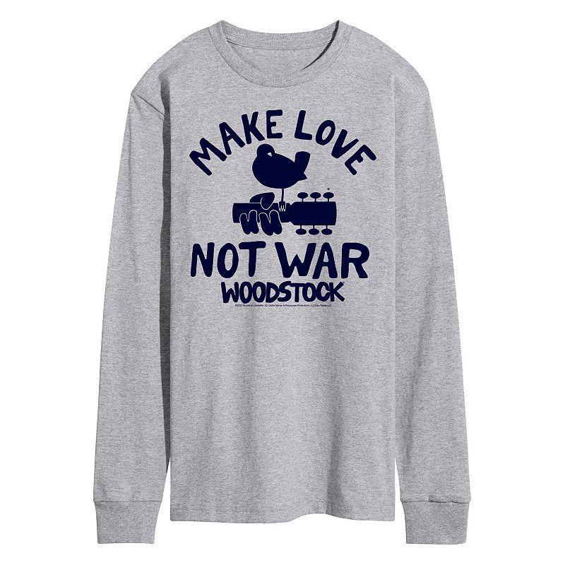 Mens Woodstock Make Love Not War Long Sleeve Graphic Tee Product Image