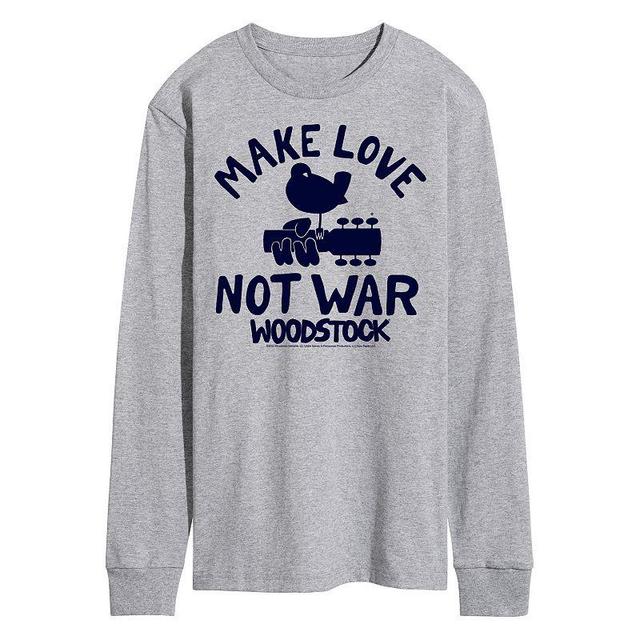 Mens Woodstock Make Love Not War Long Sleeve Graphic Tee Product Image