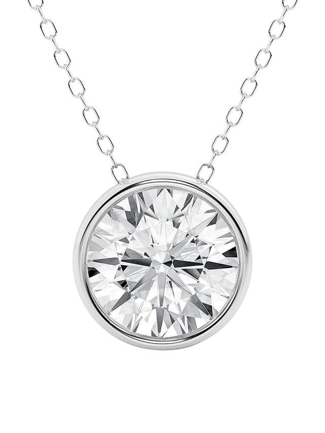 Womens 14K Gold & Round Lab-Grown Diamond Solitaire Pendant Necklace Product Image