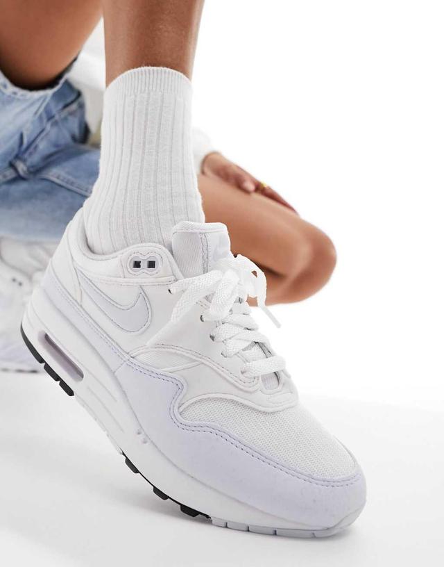 Nike Air Max 1 sneakers in white and light gray Product Image