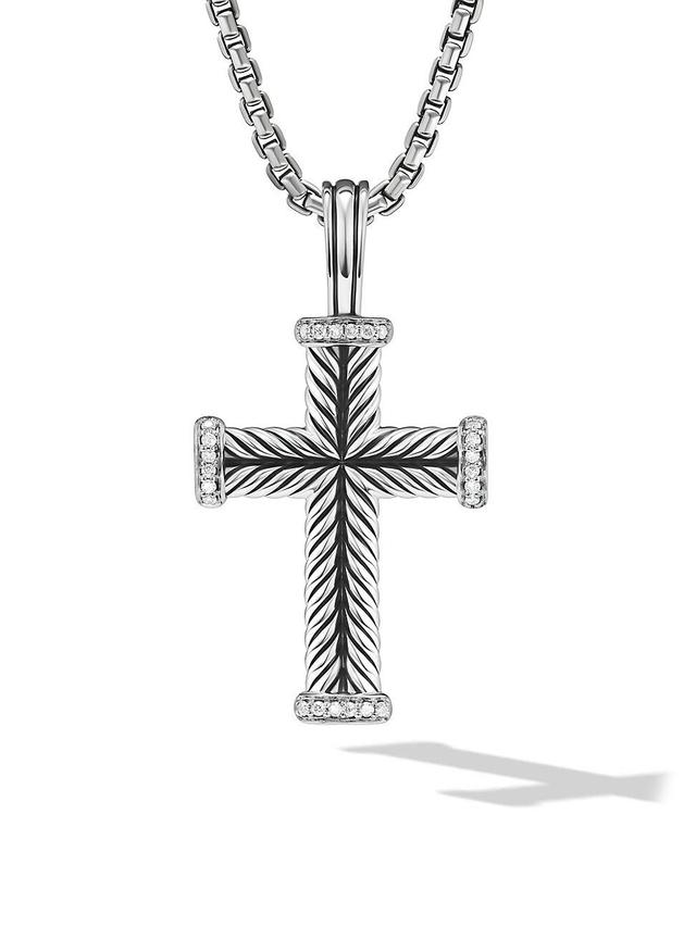 Mens Chevron Cross Pendant With Pave Diamonds Product Image