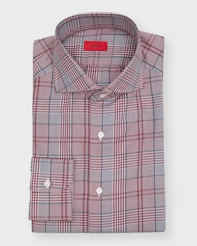 Mens Cotton Plaid Sport Shirt Product Image