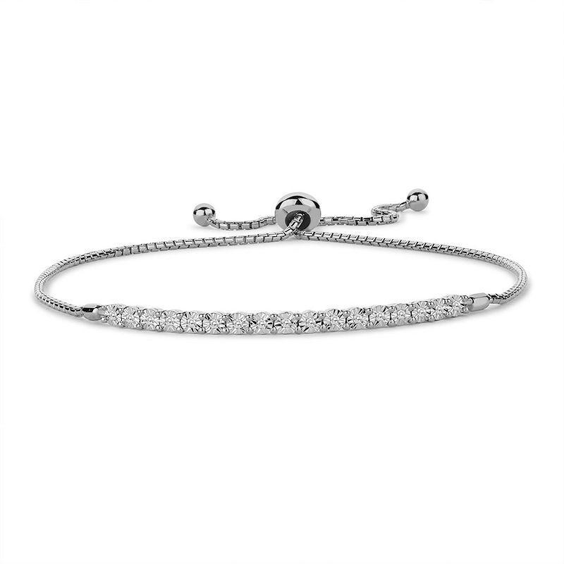 Sterling Silver 1/10 Carat T.W. Diamond Bracelet, Womens Product Image