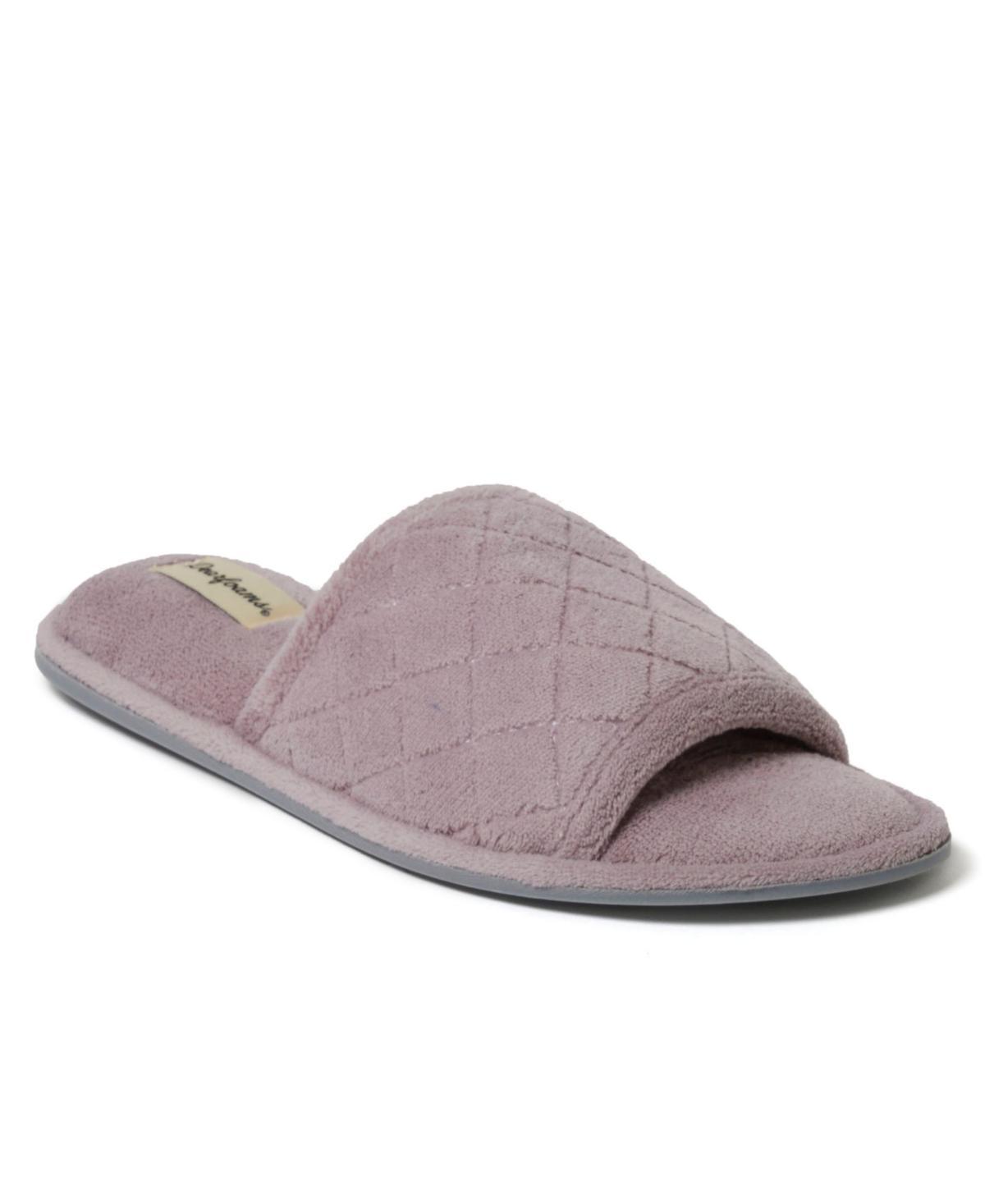 Dearfoams Microfiber Terry Quilted Womens Slide Slippers Product Image