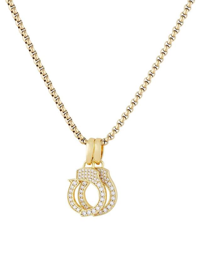 Womens 18K Gold-Plated & Cubic Zirconia Handcuff Pendant Necklace Product Image