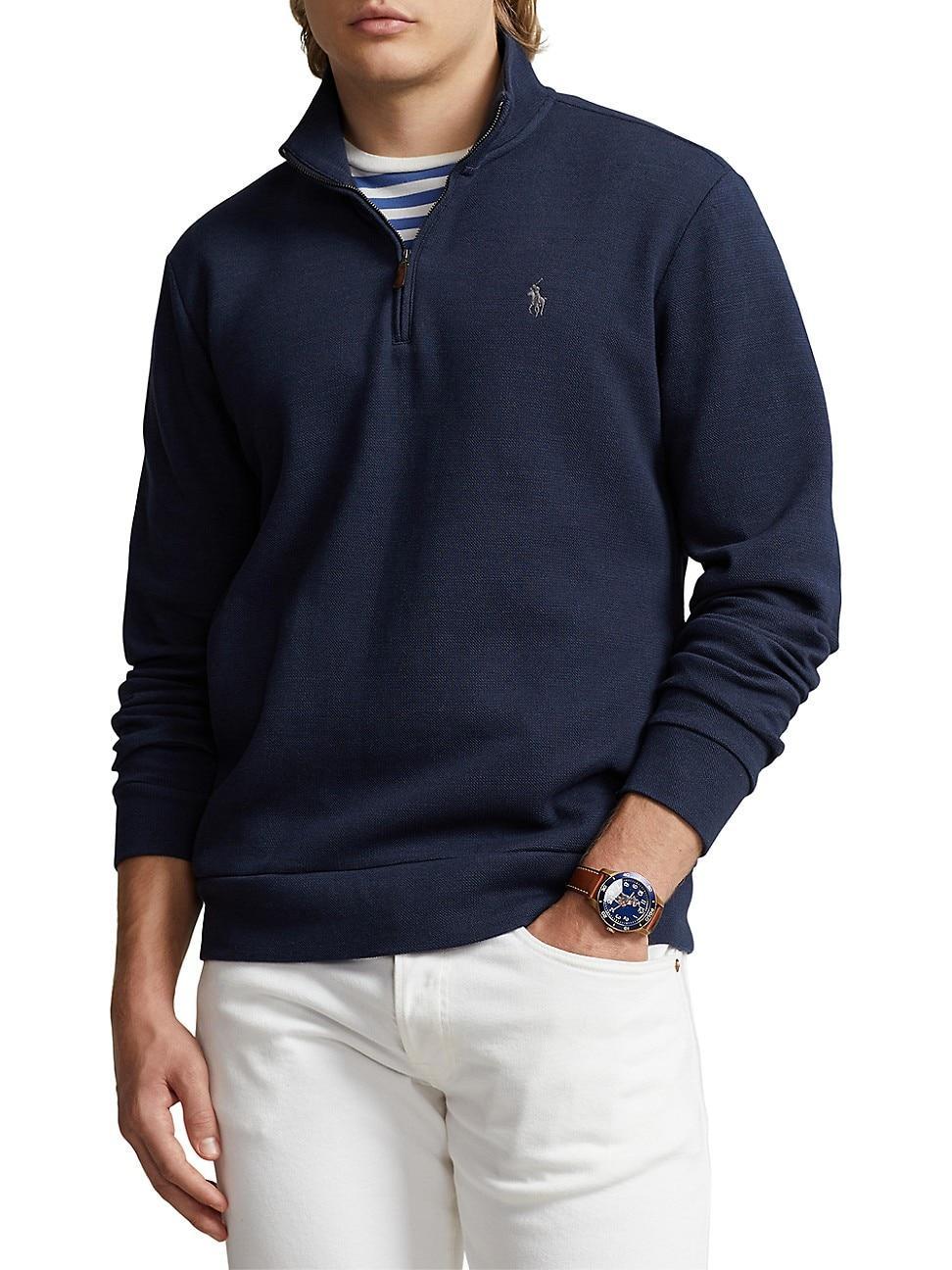 Mens Cotton-Blend Quarter-Zip Sweatshirt Product Image