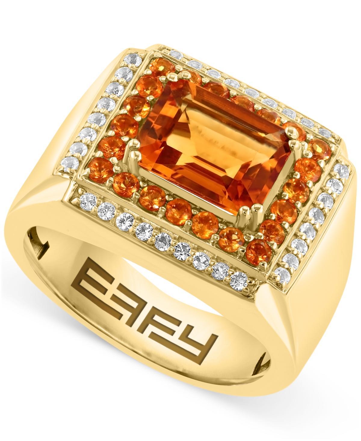 Effy Mens Citrine (3-1/2 ct. t.w.) & White Topaz (1/10 ct. t.w.) in Gold-Plated Sterling Silver Product Image