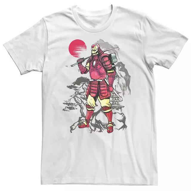 Big & Tall Marvel Iron Man Samurai Mountain Sunset Tee, Mens White Product Image