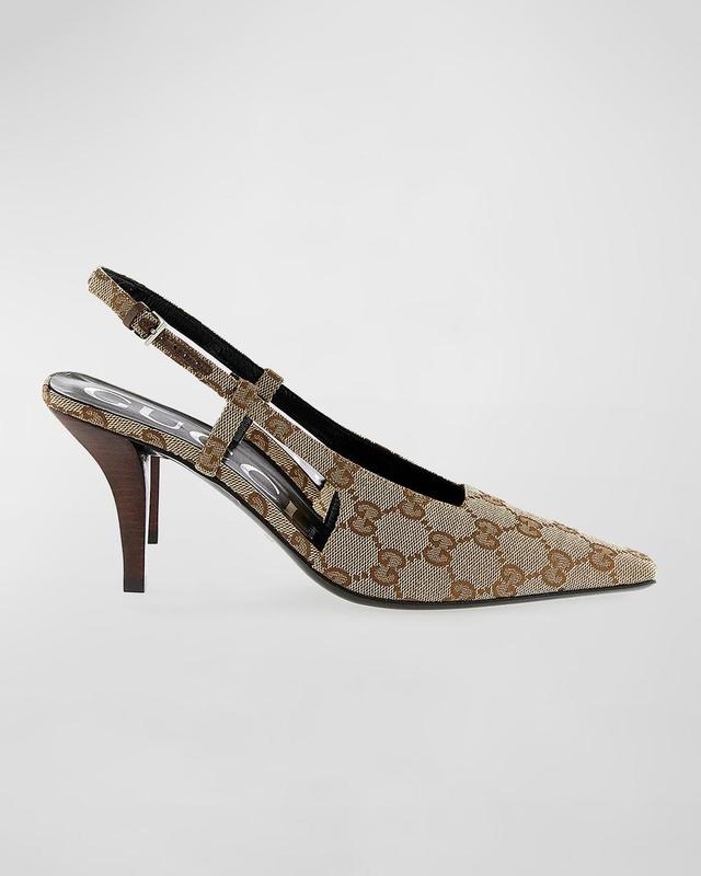 Tom GG Canvas Slingback Pumps Product Image