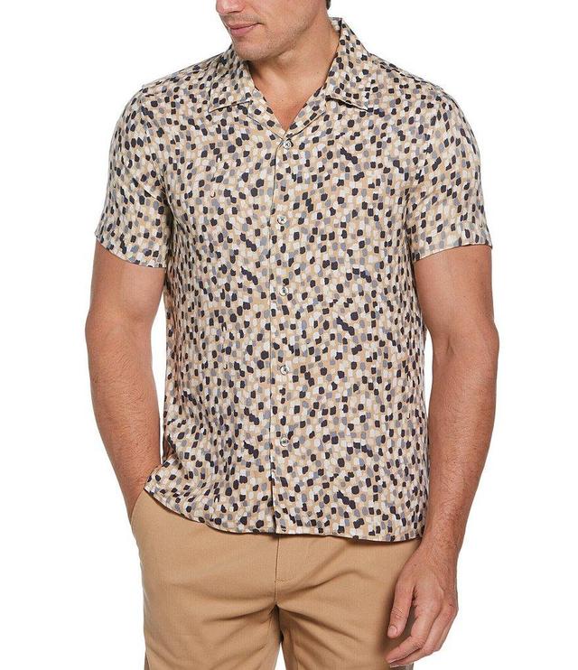 Perry Ellis Confetti Print Short Sleeve Woven Camp Shirt Product Image