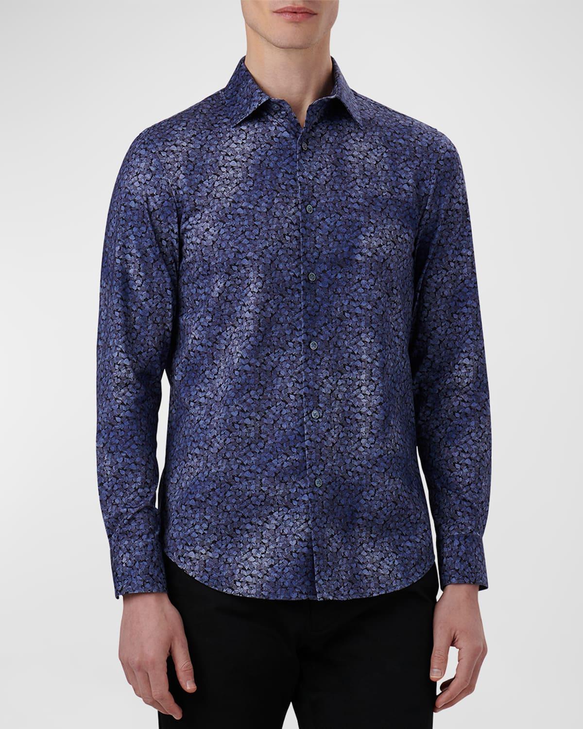 Bugatchi OoohCotton James Leaf Print Button-Up Shirt Product Image