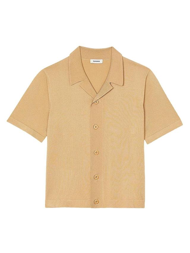 Sandro Short Sleeve Knit Camp Shirt Product Image