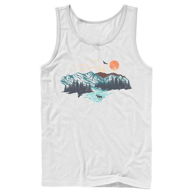 Mens The Great Outdoors Color Sketch Tank Med Blue Product Image