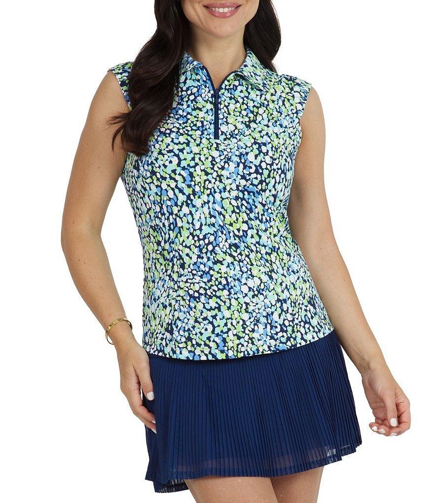 IBKUL Naomi Printed Sleeveless Printed Polo Top product image