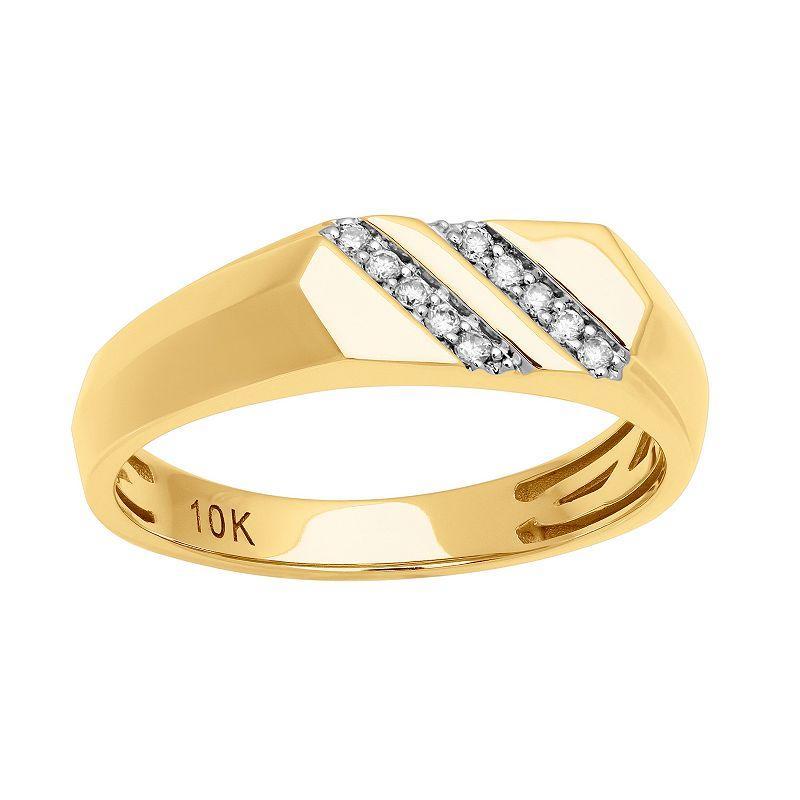 AXL 10k Yellow Gold 1/10 Carat T.W. Diamond Mens Wedding Band Product Image