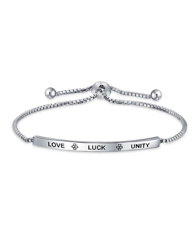 Bling Jewelry Ayllu Symbol Bff Heart Infinity Clover For Love Luck Unity Inspirational Words Bolo Bracelet Girlfriend Women Mantra Sterling Silver Adj Product Image