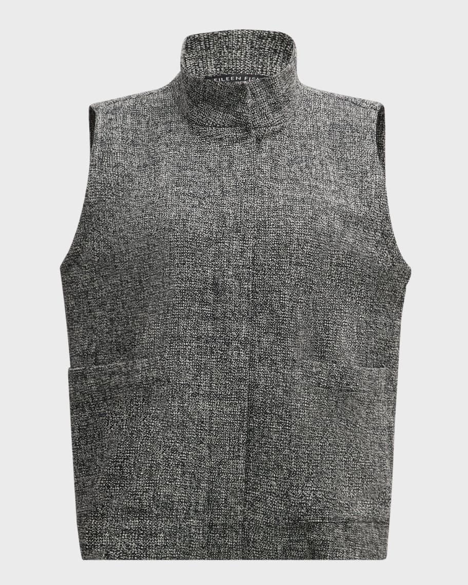 Stand-Collar Organic Cotton Tweed Vest product image