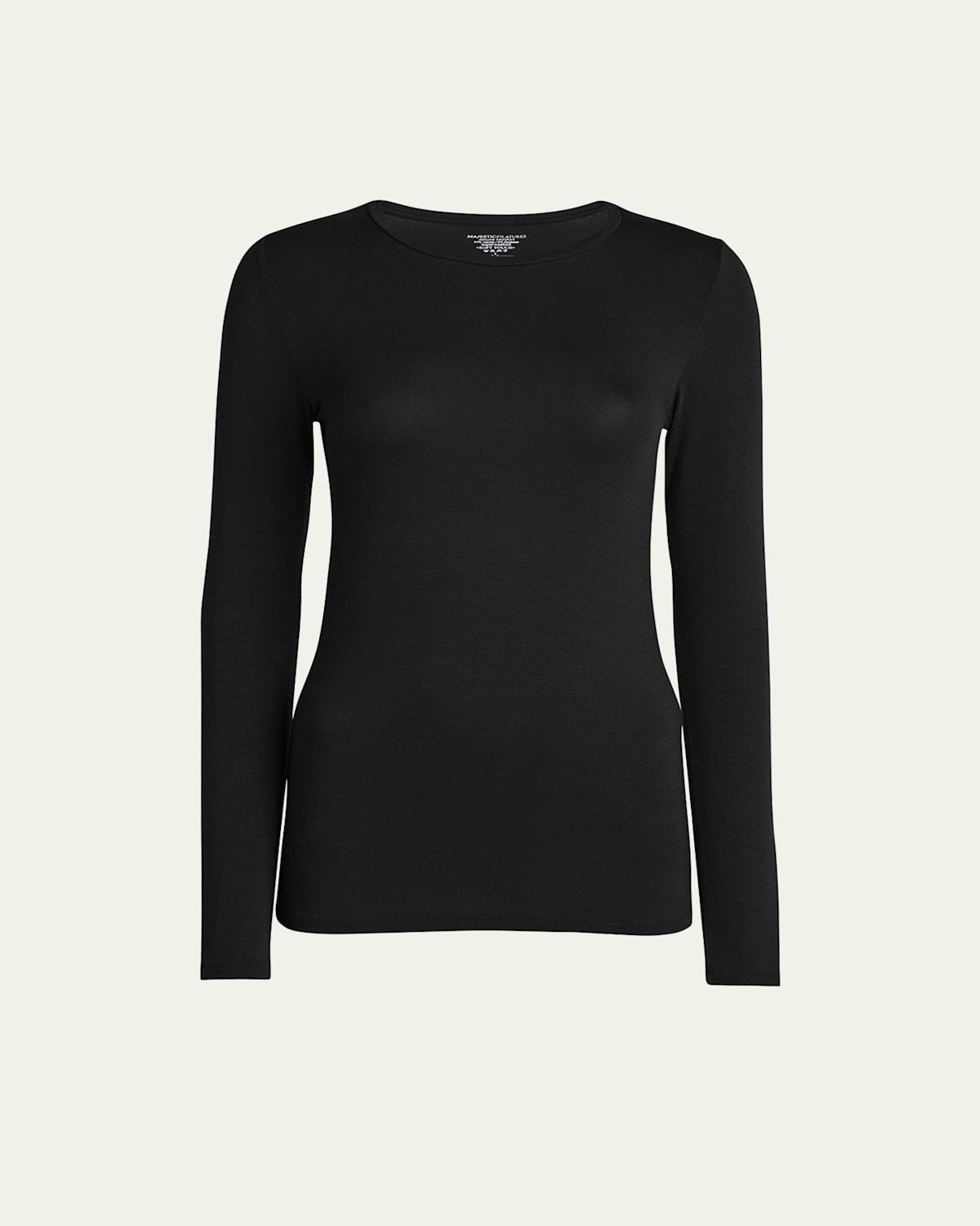 Womens Soft Touch Crewneck Long-Sleeve Top Product Image