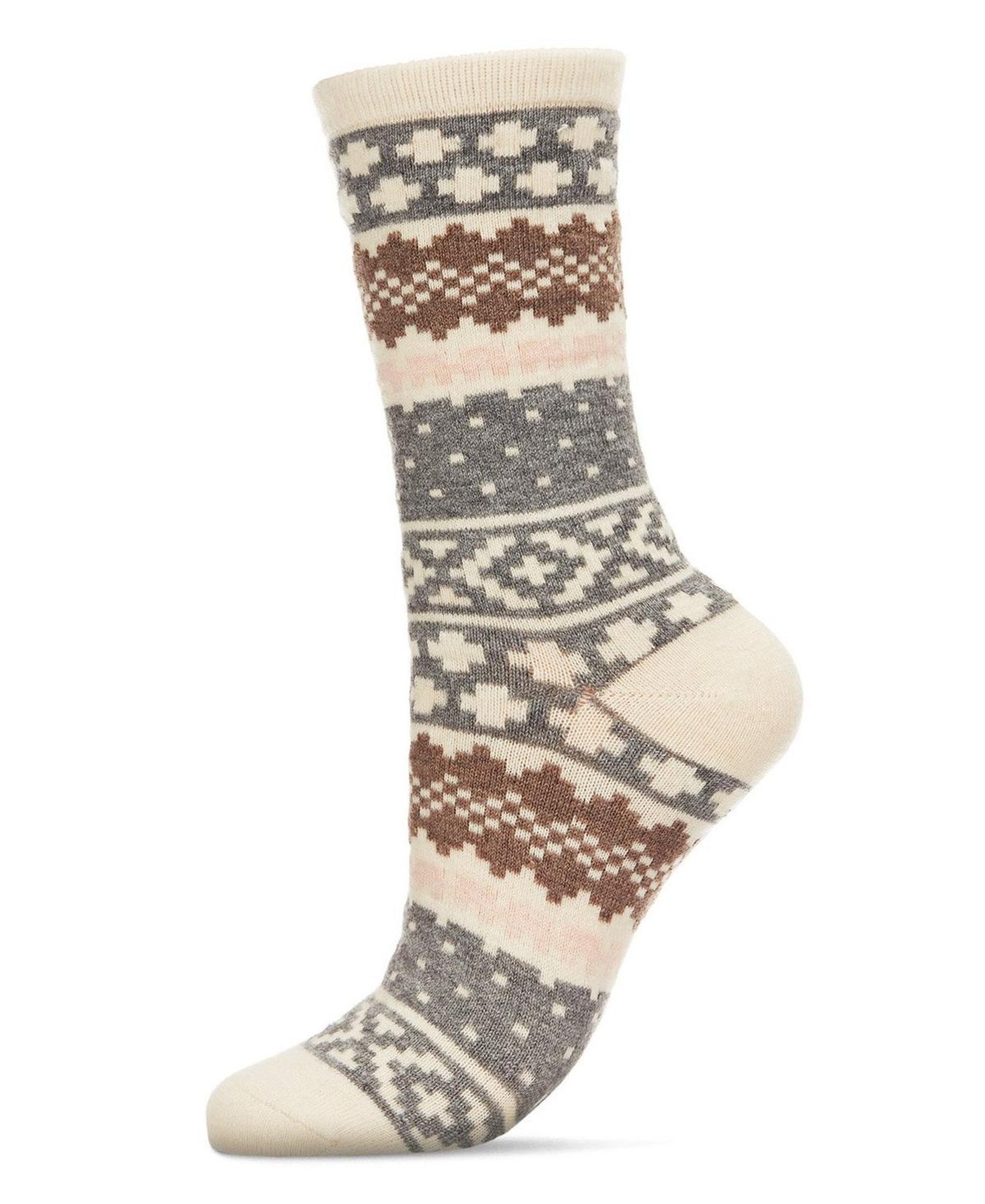 MeMoi Womens Winter Fairisle Cashmere Blend Crew Socks Product Image