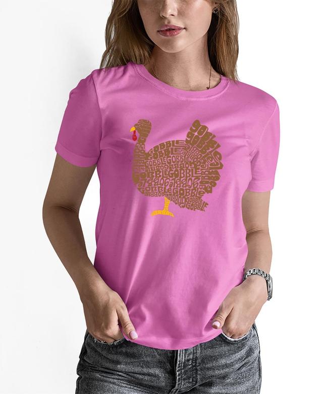 La Pop Art Womens Thanksgiving Word Art Short Sleeve T-shirt Product Image