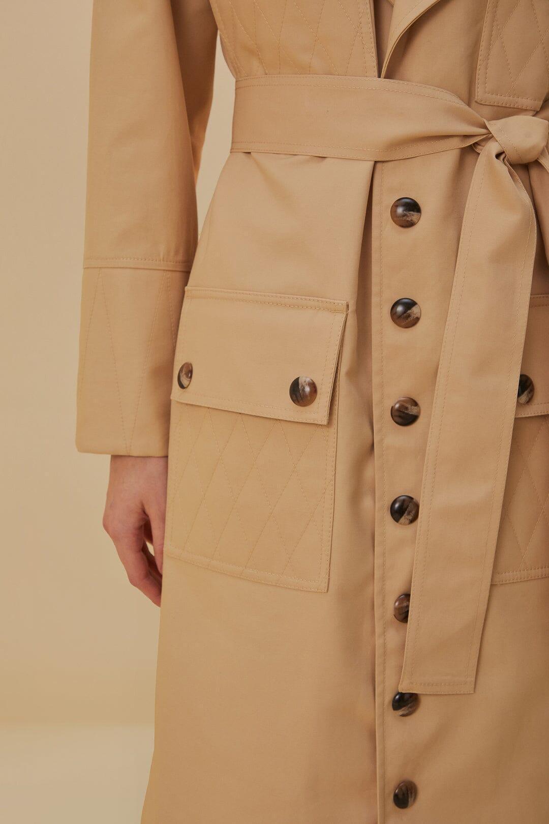 Pockets Over Nude Trench Coat Product Image