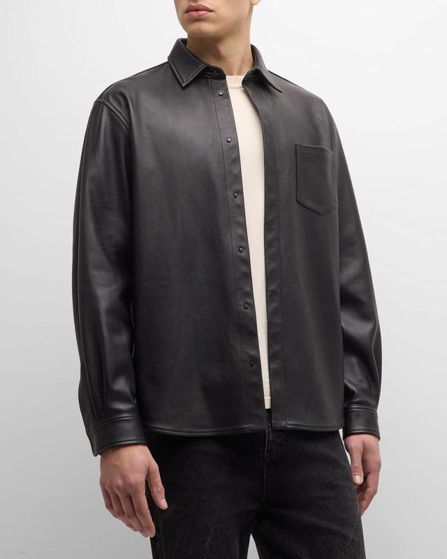 Mens Leather Cloak Shirt Product Image