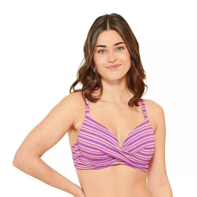 Womens Freshwater Tropicalia D-Cup Wrap Underwire Bra Swim Top Product Image