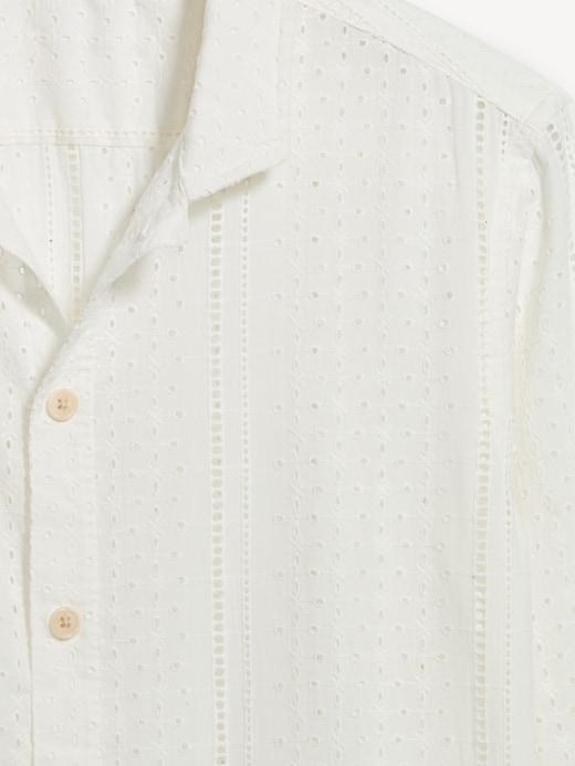 Button-Front Eyelet Shirt Product Image