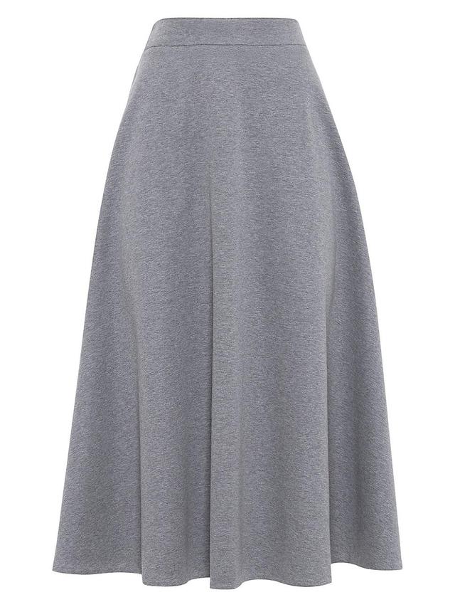 Womens Stretch Cotton Couture Interlock Midi Circle Skirt Product Image