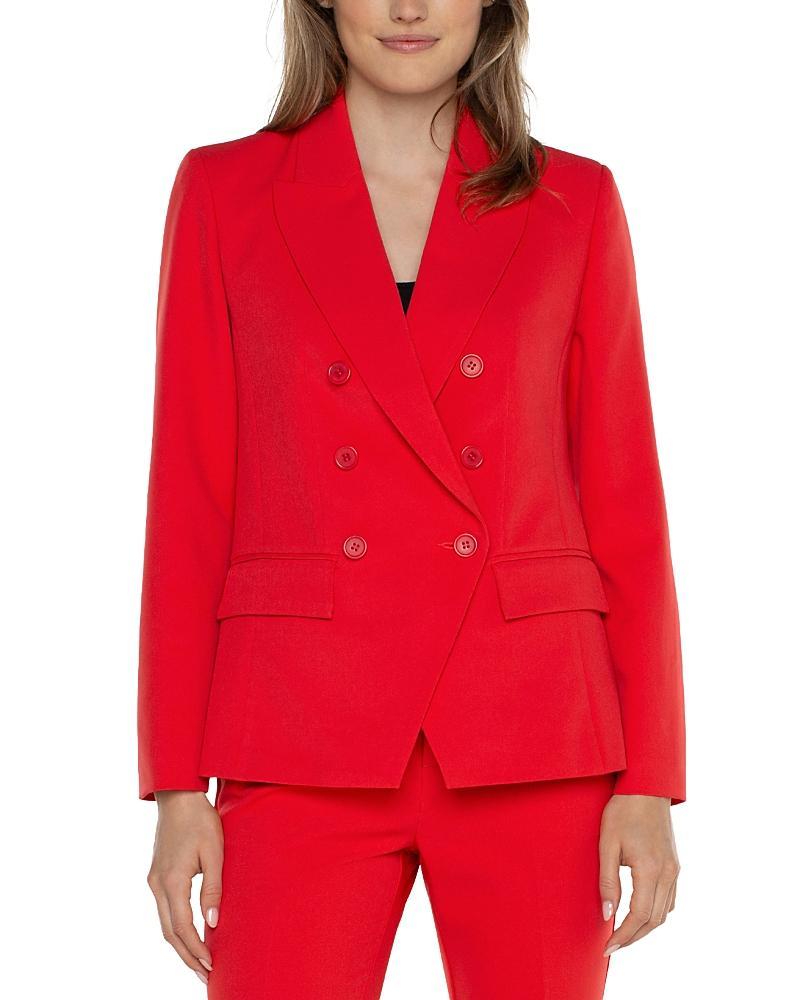 Liverpool Los Angeles Double Breasted Blazer Luxe Stretch Suiting (Lava Flow) Women's Jacket Product Image