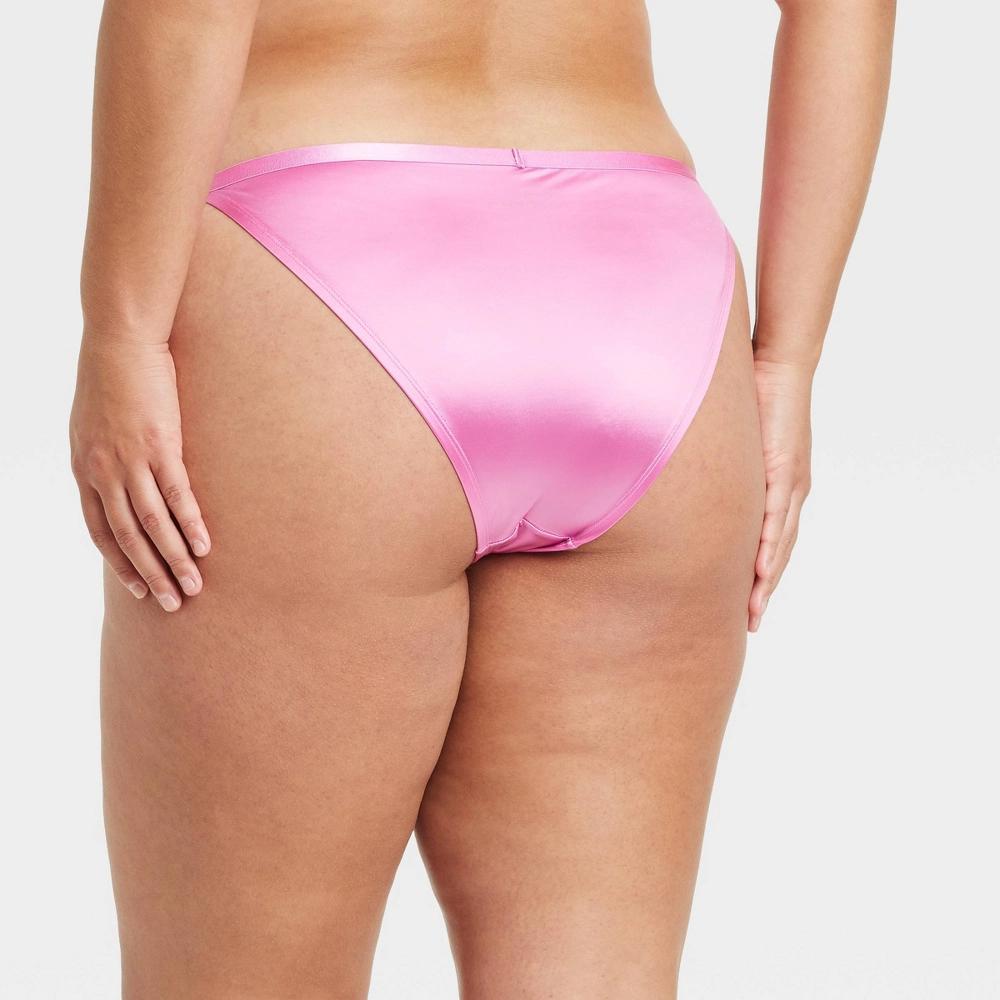 Women's Satin Cheeky Underwear - Auden™ Pink Dahlia 2X Product Image