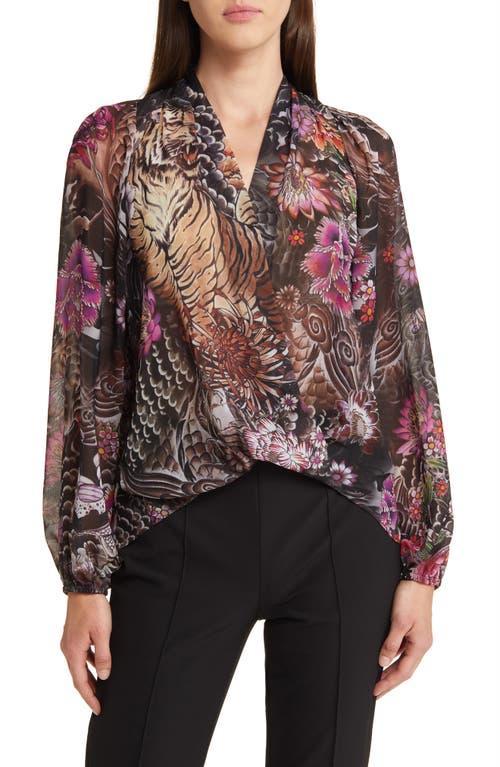 KOBI HALPERIN Robin Tiger Print Chiffon Top Product Image