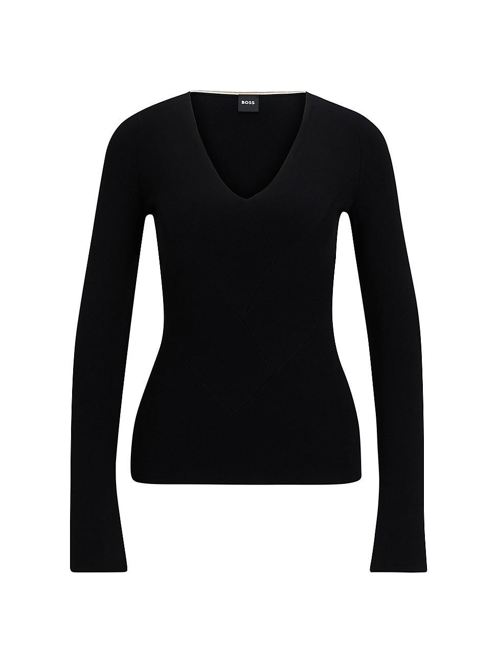 Womens Knitted Sweater with a Ribbed Structure Product Image