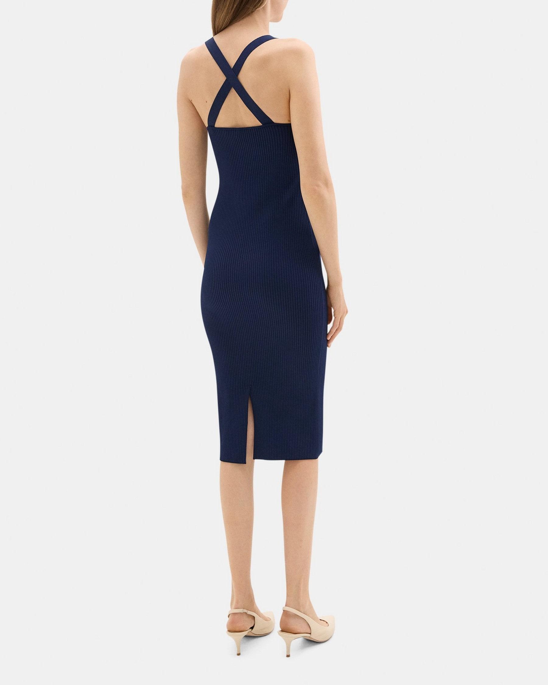 Cross Back Dress in Rib Knit Product Image