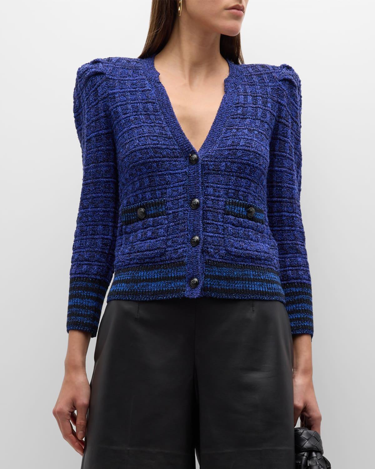 LAgence Jenni Striped Button Front Cardigan Product Image