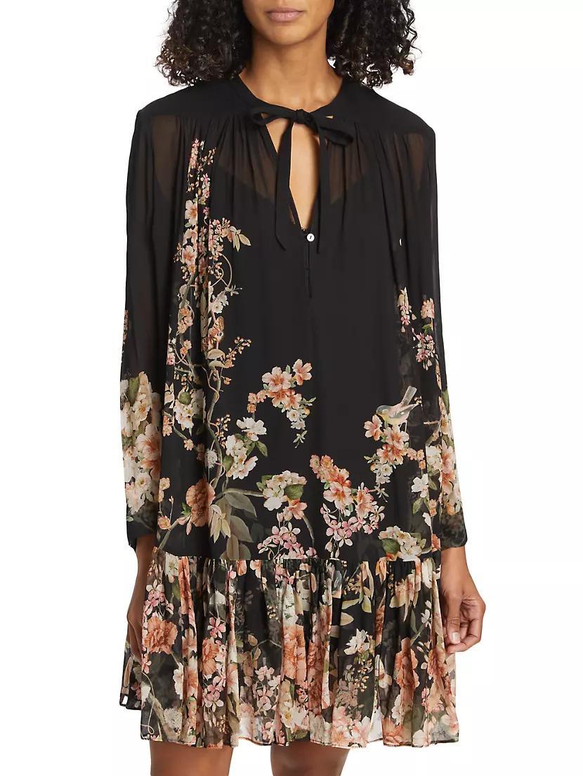 Natura Floral Swing Long-Sleeve Minidress Product Image