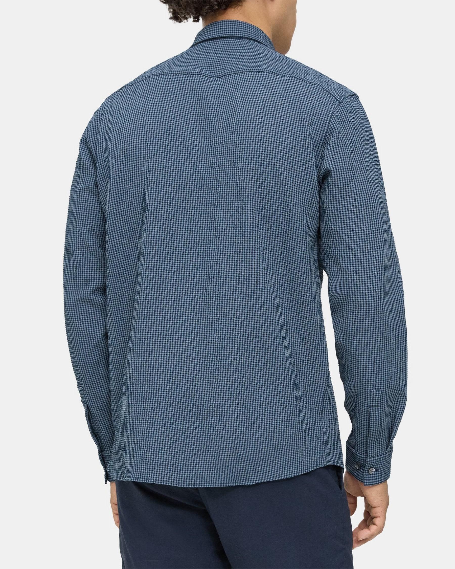 Standard-Fit Shirt in Gingham Seersucker Product Image