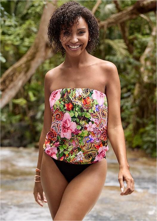 Blouson Bandeau Tankini Top Product Image