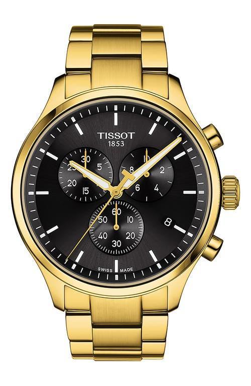 Tissot Mens Swiss Chronograph Chrono Xl Classic Gold-Tone Stainless Steel Bracelet Watch 45mm Product Image