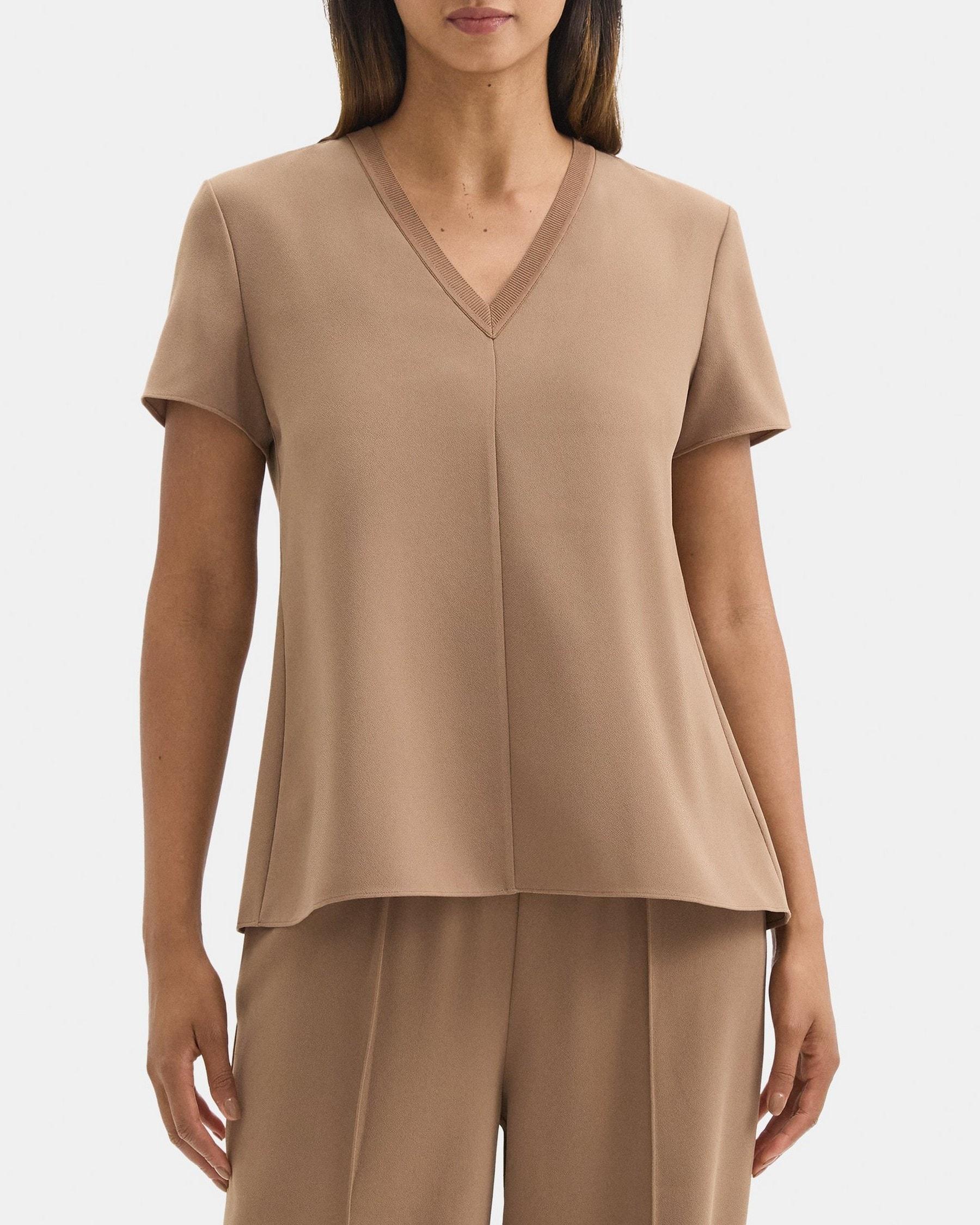 Combo Short-Sleeve Top in Crepe Product Image