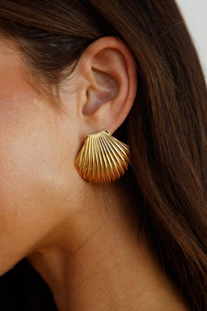 18k Gold Plated Washed Up Earrings Gold Product Image