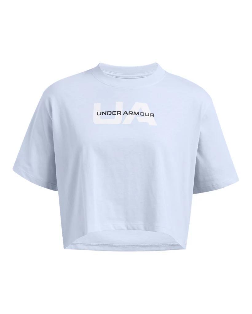 Womens UA Boxy Crop Branded Short Sleeve Product Image