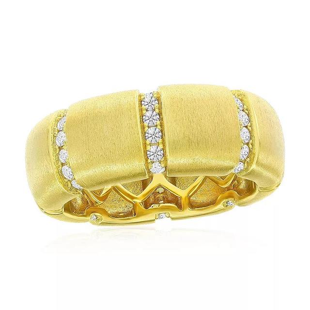 Argento Bella Gold Tone Sterling Silver Cubic Zirconia Lined Eternity Ring, Womens Product Image