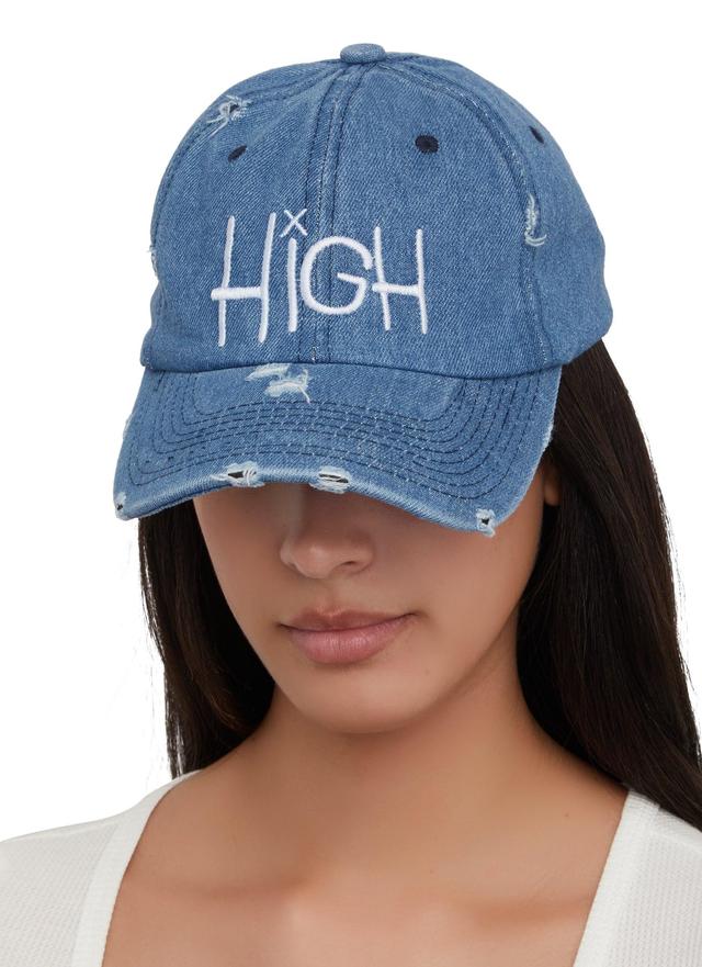 High Distressed Baseball Cap Female Product Image